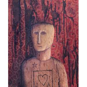 <b>MACAPARANA, José de Oliveira - Ex-voto</b><br><br>guache s/ papel, ass. inf. esq., ass., dat. 1982 no verso, ass., dat. 1982 e sit. São Paulo no verso da moldura<br>MI 16 x 13 cm / ME 35 x 29 cm