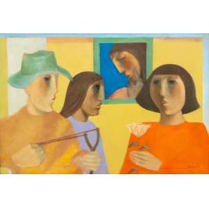 <b>QUAGLIA, João Garboggini - Figuras</b><br><br>óleo s/ tela, ass. inf. dir.<br>70 x 50 cm