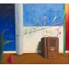 <b>GONÇALO IVO - O Espírito do Rádio</b><br><br>liquitex s/ chapa de madeira industrializada, ass., dat. 1981 inf. esq., ass., dat. 1981, tit. e com etiqueta do V Salão Nacional de Artes Plásticas da Funarte no verso<br>122 x 137 cm