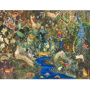 <b>ROSINA BECKER DO VALLE - A Floresta</b><br><br>óleo s/ tela, ass., dat. 1973 inf. dir., tit. inf. esq., ass., dat. 1973, tit. e sit. Brasil no verso. 88 x 115 cm