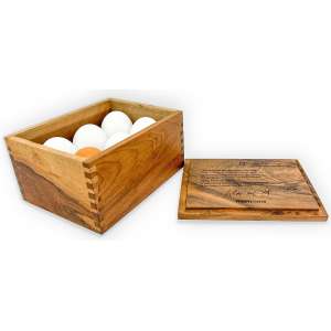 <b>CILDO MEIRELES - Ovos – Versão I – 1 edição</b><br><br>cerâmica, resina sintética, metal, tinta PVA e madeira; n. 75/100 na caixa - (1970/2018) - edição 100 + 20 P.A./A.P. - coleção MAM (doação do artista por ocasião do aniversário de 70 anos do MAM) - 11 x 18 x 14 cm