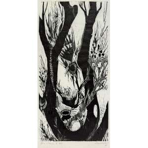 <b>WILMA MARTINS - Flôres e Troncos 5</b><br><br>xilogravura impressa s/ papel, ass., dat. 1960 inf. dir., tit. e n. 4/10 inf. esq. - 