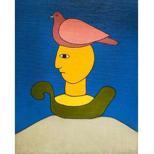 <b>ANTÔNIO MAIA - Sem Título</b><br><br>acrílica s/ tela colada em chapa de madeira industrializada, ass., dat. 1976, sit. Rio de Janeiro e com o n. 152 no verso - 41 x 33 cm