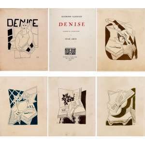 <b>RAYMOND RADIGUET / JUAN GRIS - Denise</b><br><br>livro de arte em idioma francês - ilustrado com 5 litografias originais de Juan Gris; capa + 4 no corpo do livro - primeira edição; exemplar nº 24 das 90 cópias “sur papier verge des manufactures d’arches” - (Éditions de la Galerie Simon: Paris, 1926) - 25 x 20 cm