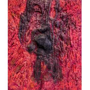 <b>KRAJCBERG, Frans - Sem Título</b><br>papel japonês moldado em pedra colado em tela<br>75 x 61,5 cm