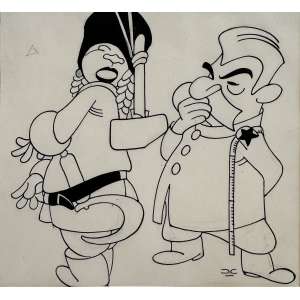 <b>J. CARLOS - Stálin</b><br>nanquim s/ papel, ass. inf. dir.<br>34 x 36 cm