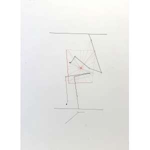 <b>WALTÉRCIO CALDAS - Sem Título</b><br>nanquim e alfinete s/ cartão, s/ ass.<br>72 x 51 cm