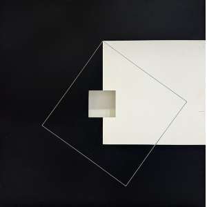 <b>MACAPARANA, José de Oliveira - “”V”” - 7</b><br>pigmentos e acrílico s/ placa, ass., dat. 2013 e tit. no verso<br>68,5 x 68,5 cm