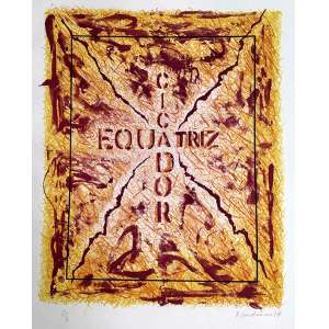 <b>GERCHMAN, Rubens - Cicatriz / Equador / Cicador / Equatriz</b><br>litografia em cores impressa s/ papel, ass., dat. 1974 inf. dir. e n. 2/3 inf. esq. - Procedência: Acervo Petite Galerie<br>MI 47 x 38 cm / ME 64 x 50 cm