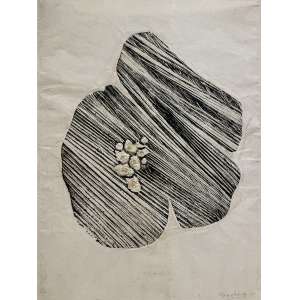 <b>KRAJCBERG, Frans - Composição</b><br>xilogravura com pigmentos naturais moldada e impressa s/ papel, ass., dat. 1964 inf. dir. e com a indicação EA inf. esq. - Procedência: Acervo Petite Galerie<br>71,5 x 54 cm