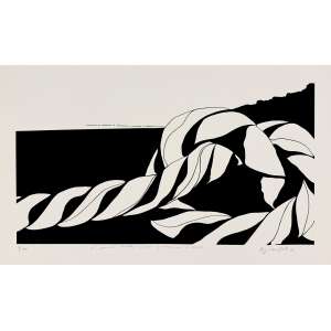 <b>REGINA VATER - É Preciso Desatar os Nós e Conservar os Laços</b><br>serigrafia impressa s/ papel, ass., dat. 1976 inf. dir., tit. centro inf. e n. 9/150 inf. esq. - catalogado sob o n. BR 5182 da Galeria Bonino<br>65 x 42 cm