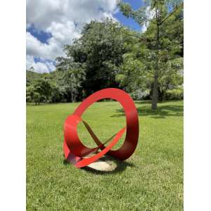 <b>WILSON PIRAN - Volúpias Vermelha</b><br>escultura em aço inox e pintura eletrostática, ass.- (2022)<br>180 x 100 x 80 cm