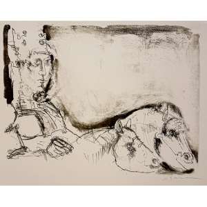 <strong>GRASSMANN, Marcelo - Cavaleiro</strong><br><br>litografia impressa s/ papel, ass. inf. dir.<br>MI 40 x 52 cm / ME 48 x 66 cm