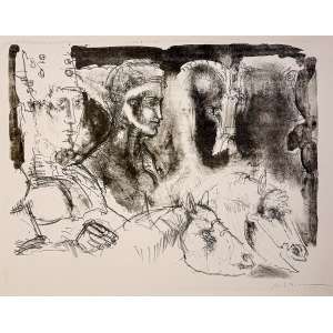 <strong>GRASSMANN, Marcelo - Figuras com Cavalos</strong><br><br>litografia impressa s/ papel, ass. inf. dir.<br>MI 39 x 52 cm / ME 47 x 66 cm