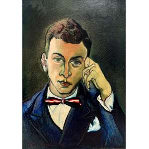<strong>JAN ZACH - Retrato de Moyses Duek</strong><br><br>óleo s/ tela, ass. e dat. 1945 inf. esq. <br>70 x 50 cm 
