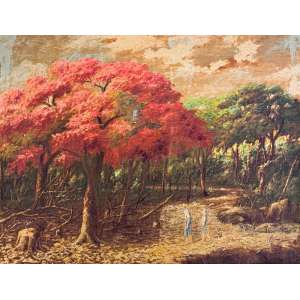 <strong>FUNCHAL GARCIA - Flamboyant</strong><br><br>óleo s/ tela colada em chapa de madeira industrializada, ass. inf. dir.<br>70 x 90 cm