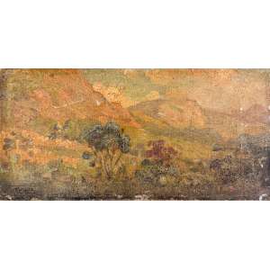 <strong>MARIO- Paisagem</strong><br><br>óleo s/ cartão, ass. inf. esq.<br>16 x 32,5 cm