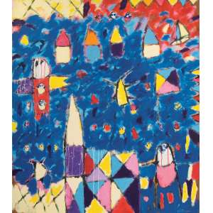 <strong>JADIR FREIRE - Sem Título</strong><br><br>acrílica s/ tela, ass., dat. 1987 e sit. Rio inf. dir.<br>135 x 120 cm