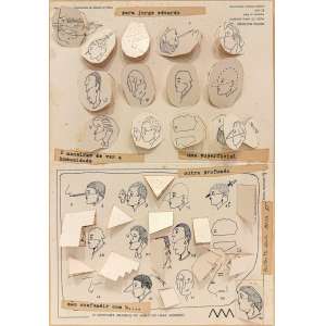 <strong>MILTON MACHADO - Museu do Nariz Moderno</strong><br><br>colagem s/ papel colado em chapa de madeira, ass. e dat. 1985 lat. dir.<br>MI 26 x 18 cm / ME 30 x 22 cm