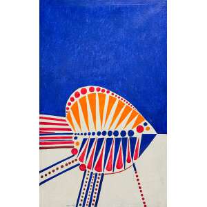 <strong>ALDEMIR MARTINS - Peixe com Fundo Azul</strong><br><br>acrílica s/ tela, ass. e dat. 1971 inf. esq. - catalogado na Galeria Bonino sob o n. BR 10211<br>130 x 81é, cm