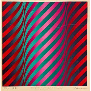 <strong>BRUNO TAUSZ - Sem Título</strong><br><br>serigrafia em cores impressa s/ papel, ass. inf. dir., n. 80/39 inf. esq. e com dedicatória para Giovanna Bonino centro inf. - catalogado na Galeria Bonino sob o n. BR 5832<br>MI 25 x 25 cm / ME 34,5 x 34,5 cm