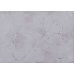 <strong>DACOSTA, Milton - Vênus e Pássaro</strong><br><br>caneta hidrocor s/ papel, ass. e dat. 1964 inf. dir.<br>16 x 23 cm