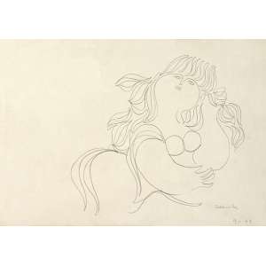 <strong>DACOSTA, Milton - Figura</strong><br><br>grafite s/ papel, ass. e dat. 09/1963 inf. dir.<br>22 x 30,5 cm