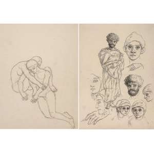 <strong>LOIO-PÉRSIO - Conjunto de 2 Estudos</strong><br><br>a) Figuras - grafite s/ papel, s/ ass. - 31 x 22 cm -- b) Figuras Entrelaçadas - grafite s/ papel, s/ ass. - Reproduzido na p. 10 do livro Loio Pérsio: estudos, organizado por Judite Vieira Magalhães e com texto crítico de Fernando Bini (Curitiba: Cultural Office, 2007) - 31 x 22 cm<br>