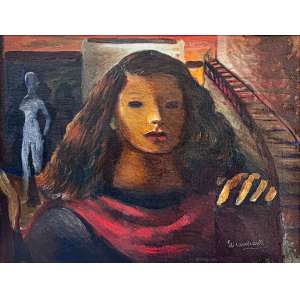 <strong>DI CAVALCANTI, Emiliano - Lupanar</strong><br><br>óleo s/ tela, ass. inf. dir. - (década de 1940) <br> 50 x 65 cm