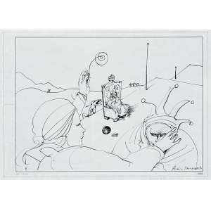 <strong>FLÁVIO TAVARES - Sem Título</strong><br><br>nanquim s/ papel, ass. e dat. 1988 inf. dir. - catalogado sob o n. BR10091 da Galeria Bonino <br> 27,5 x 38 cm