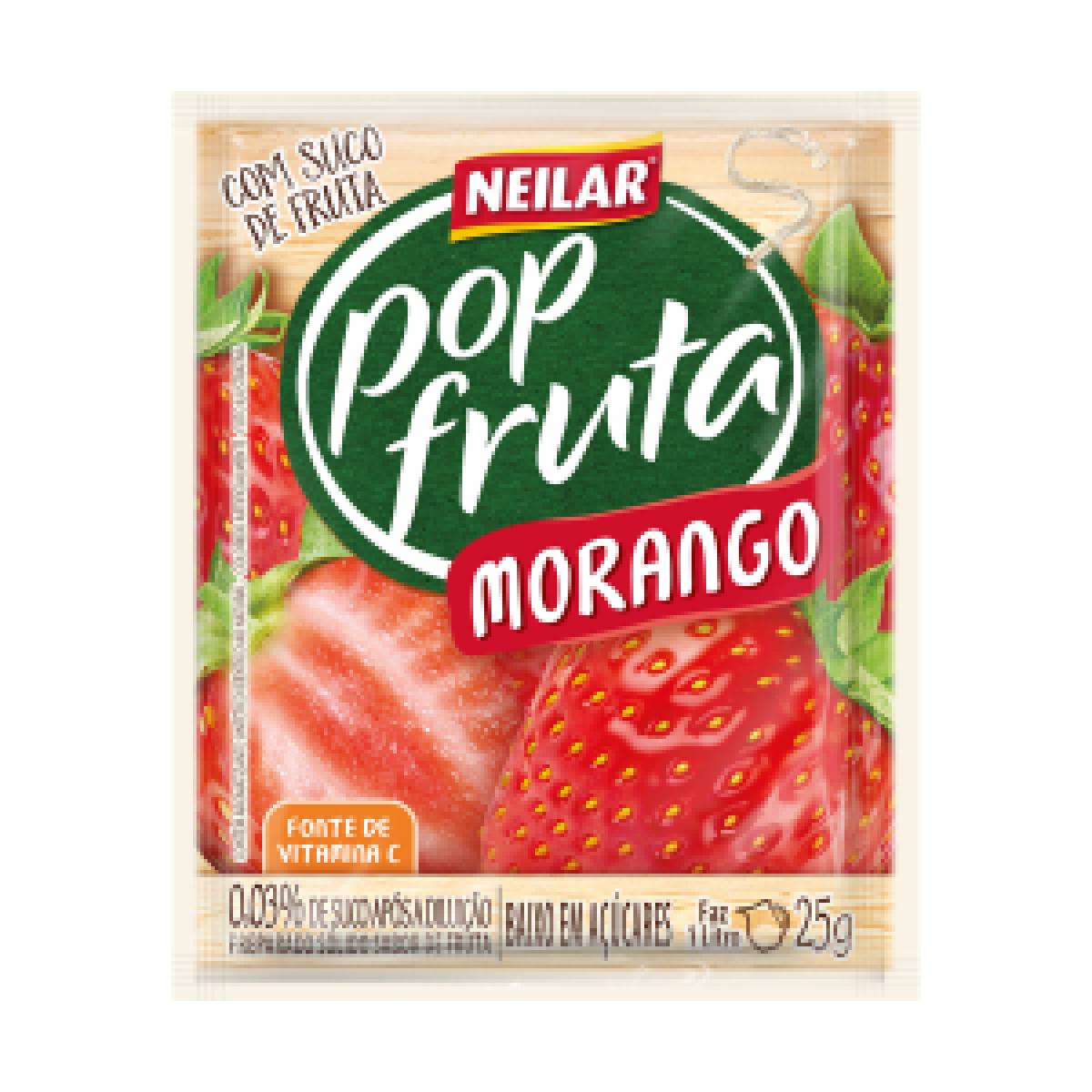 Refresco em Pó Pop Fruta Morango 25g