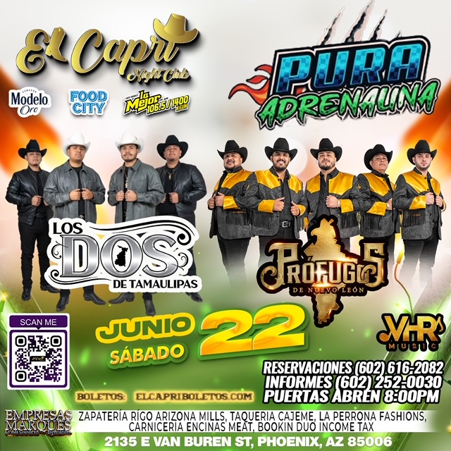 Entradas para Los Dos de TamaulipasProfugos de Nuevo Leon elcapriboletos