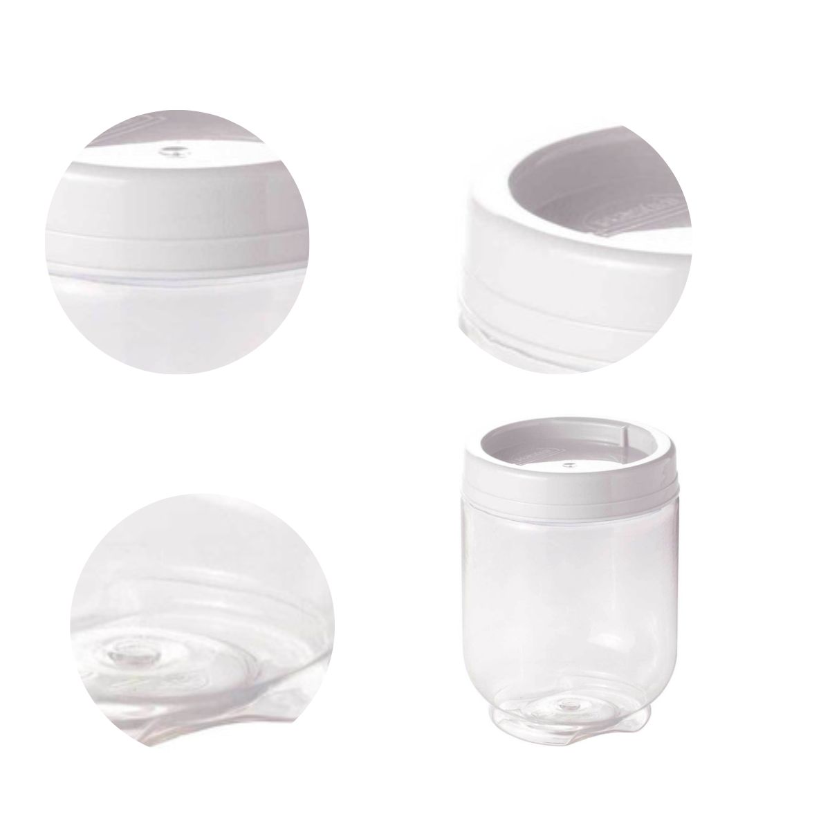 Pote organizador Gire e trave 380ml empilha facil Branco