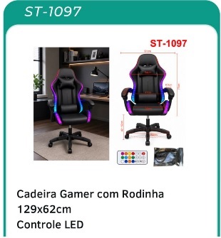 CADEIRA GAME COM RODINHA ST-1097