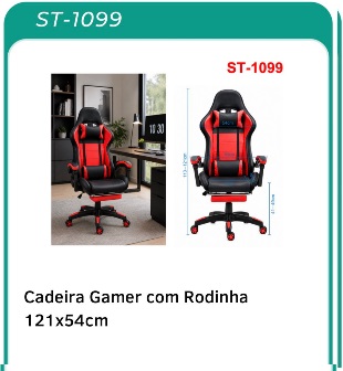 CADEIRA GAME COM RODINHA ST-1099