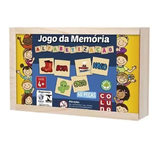 JOGO MEMORIA COLUNA ALFABETIZACAO 40PC