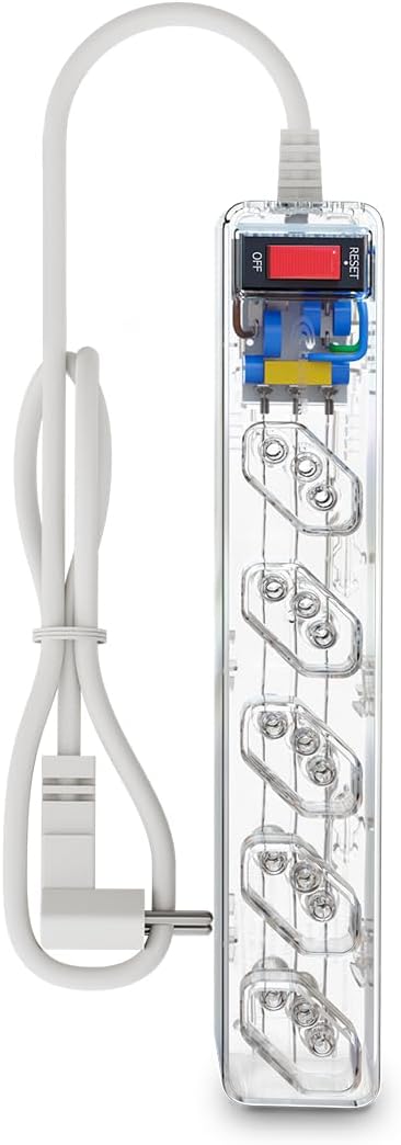 Filtro de linha com protetor contra surtos (DPS) - 127/220 volts - 10 amperes - 5 tomadas - 3 pinos - iCLAMPER Energia 5