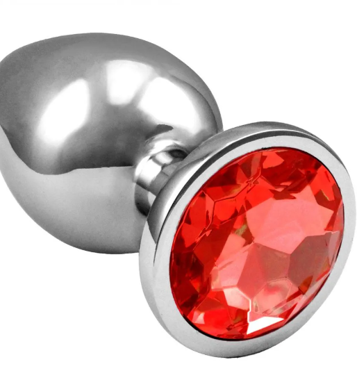 PLUG ANAL  AÇO C/ CRISTAL RED VERMELHO M