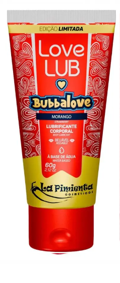 LUBRIFICANTE LOVE LUB BUBBALOVE MORANGO