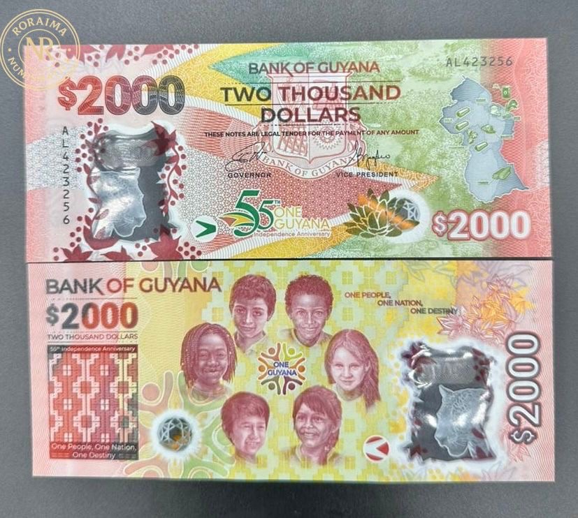 Cédulas 2000 Dólares Guiana 🇬🇾