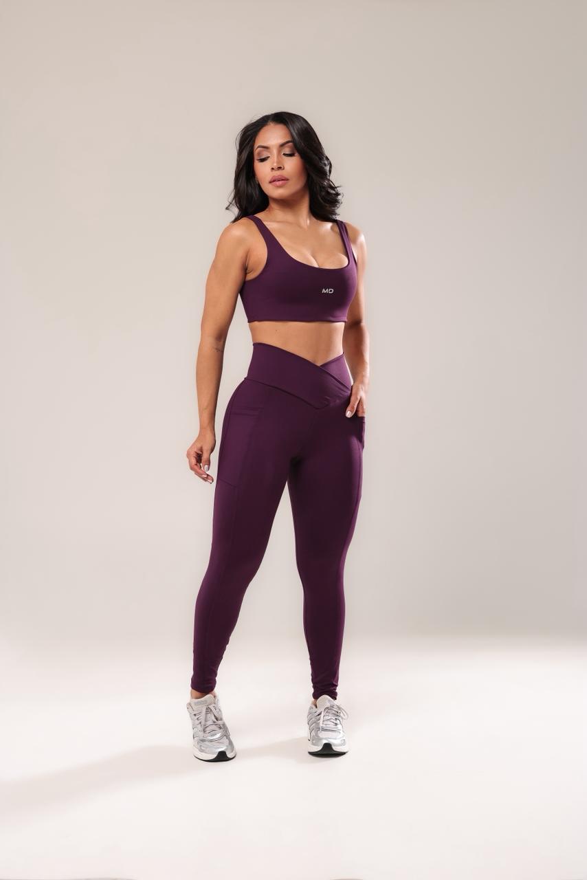 Conjunto calça com bolso top cruzado