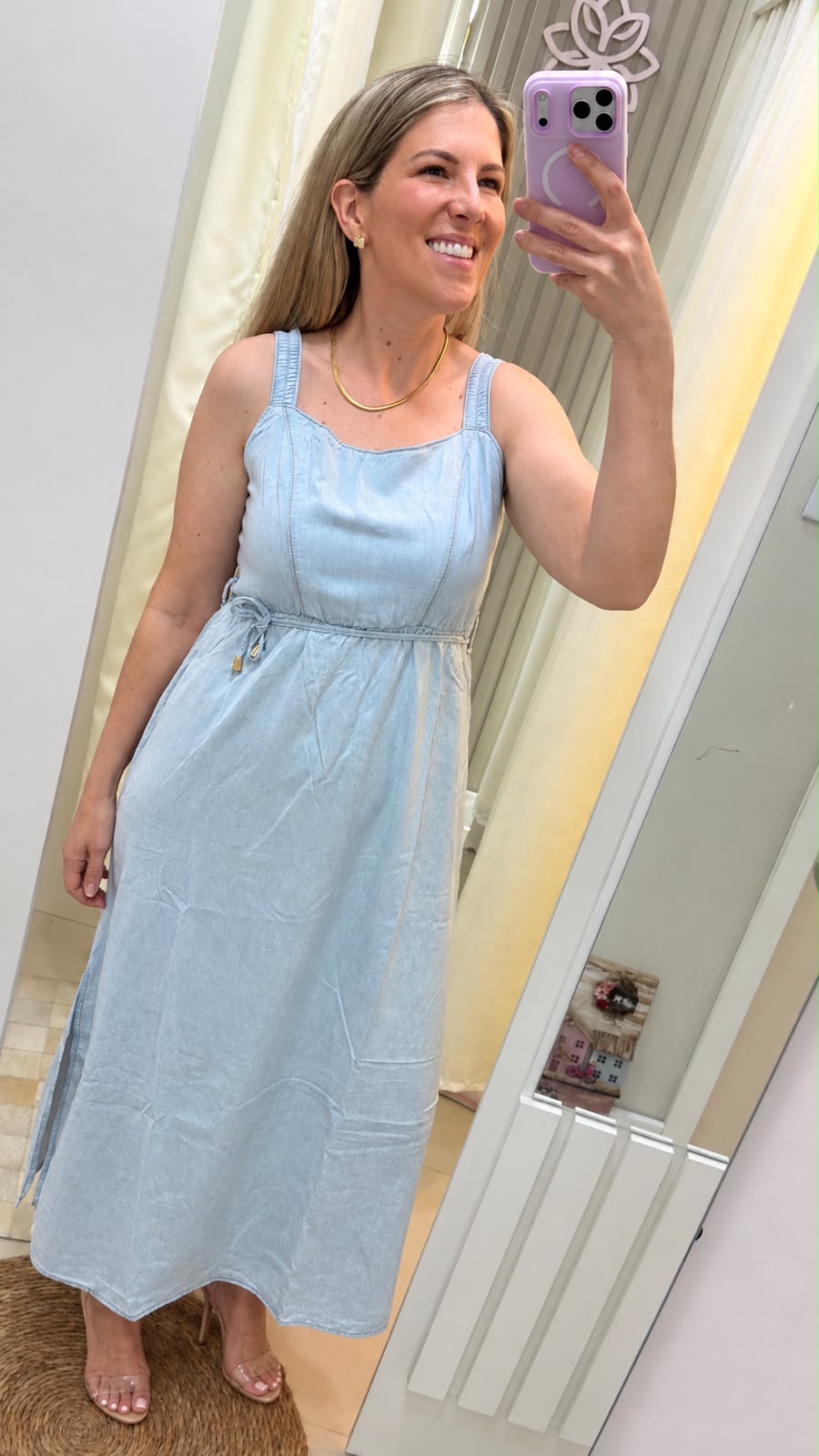 Vestido Longo Jeans Claro Trich 420102