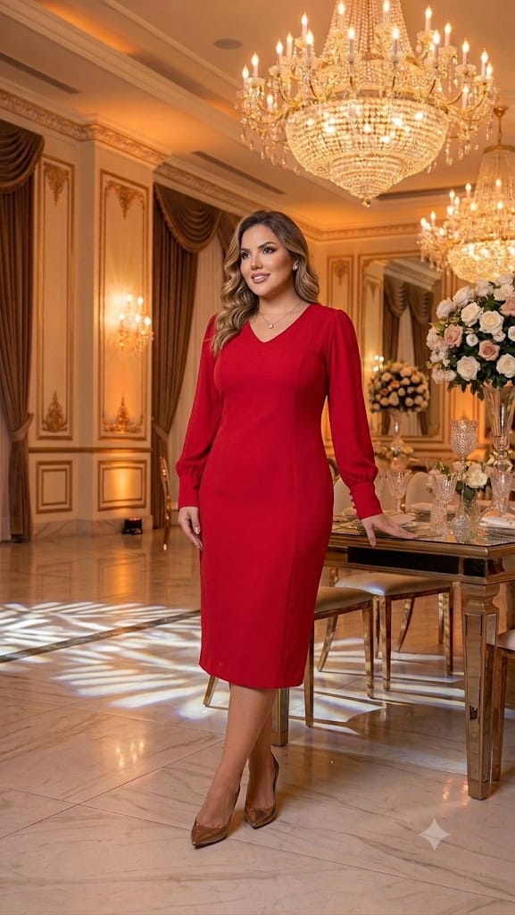 VESTIDO MAZARIN MIDI MANGA LONGA