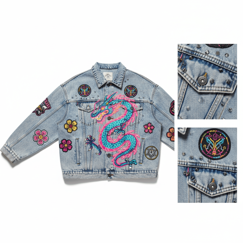 Jaqueta Jeans Oversized Feminina Customizada