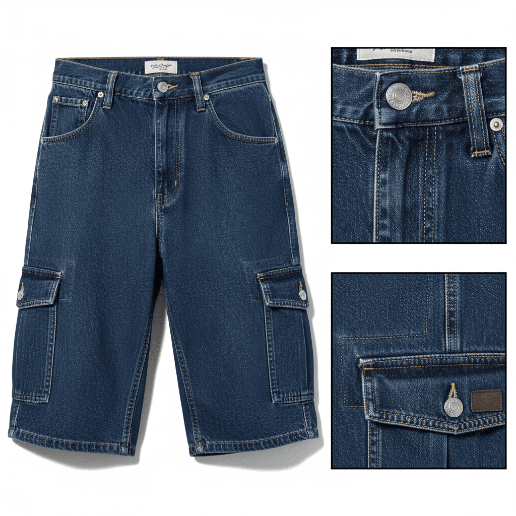 Bermuda Jeans Cargo Masculina Premium