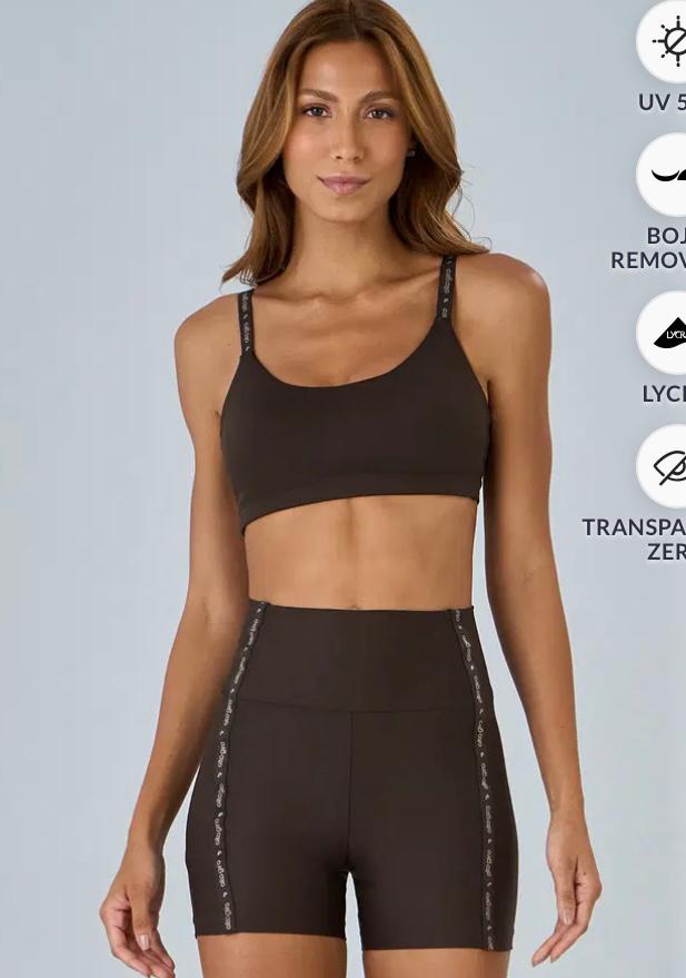 TOP ELASTICO PERSONALIZADO MARROM NOITE M