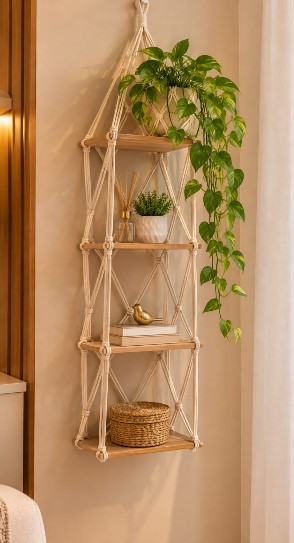 SUSPENSE DE PLANTA EM MACRAME