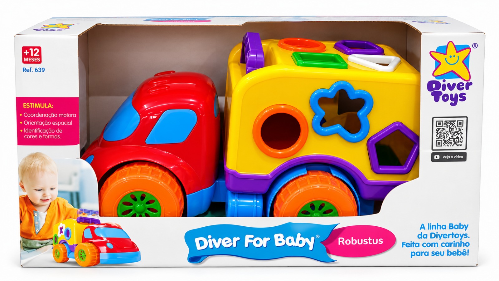 Caminhão Brinquedo Peças Encaixe Didático Pedagógico Formas Cores Bebês