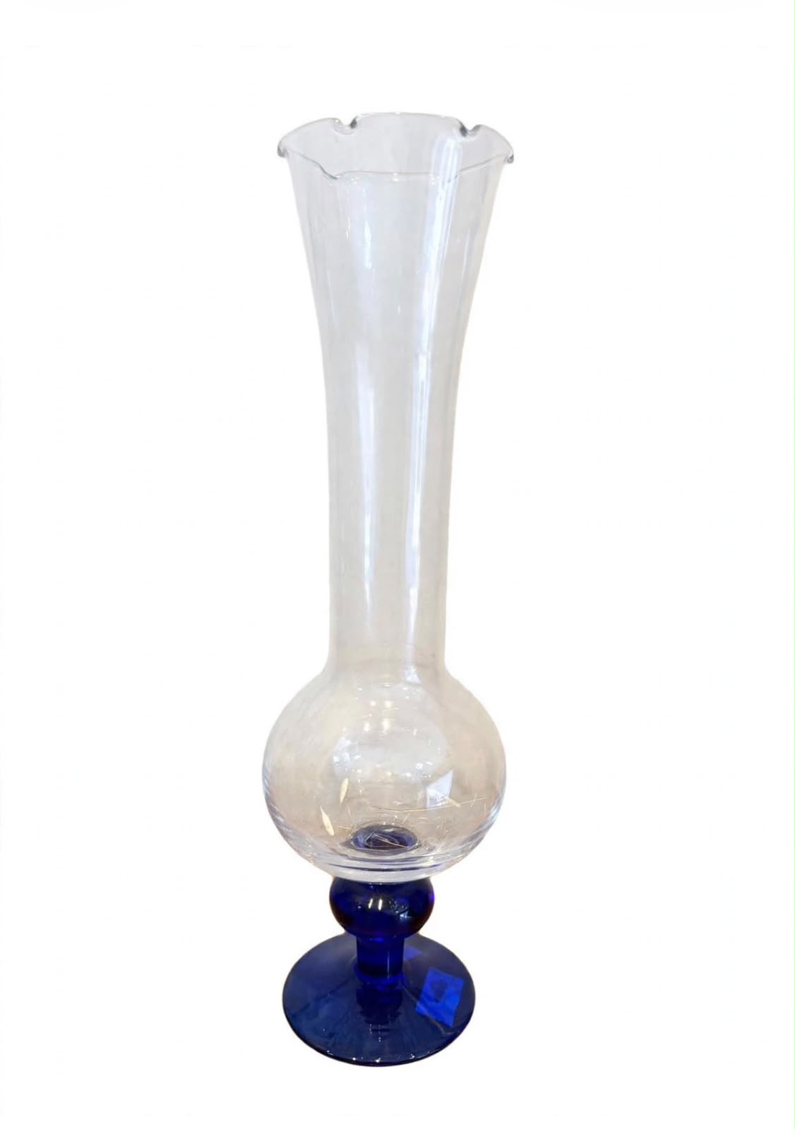 Vaso de Cristal com Detalhe Azul Degradê