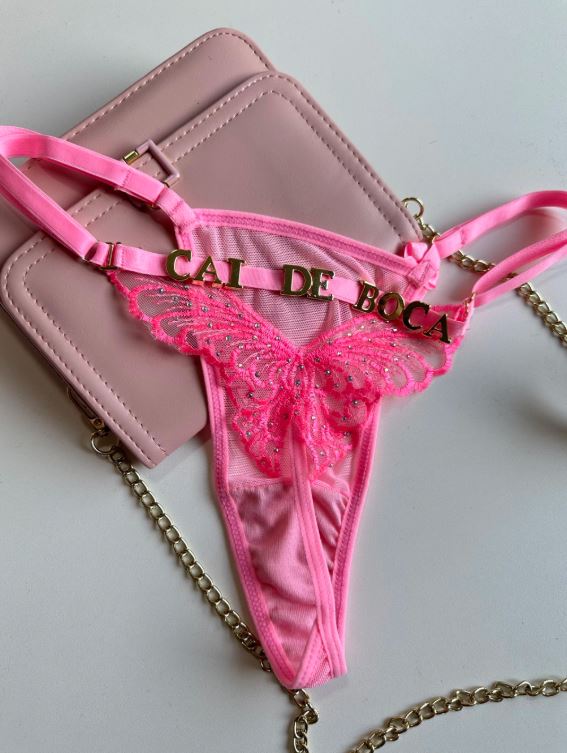 Fio borboleta com stras / personalizável Cor Pantera